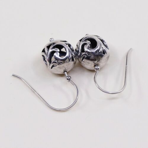 W0718 Silpada Sterling 925 Silver SIMPLE DELIGHT Filigree Bali Ball Earrings