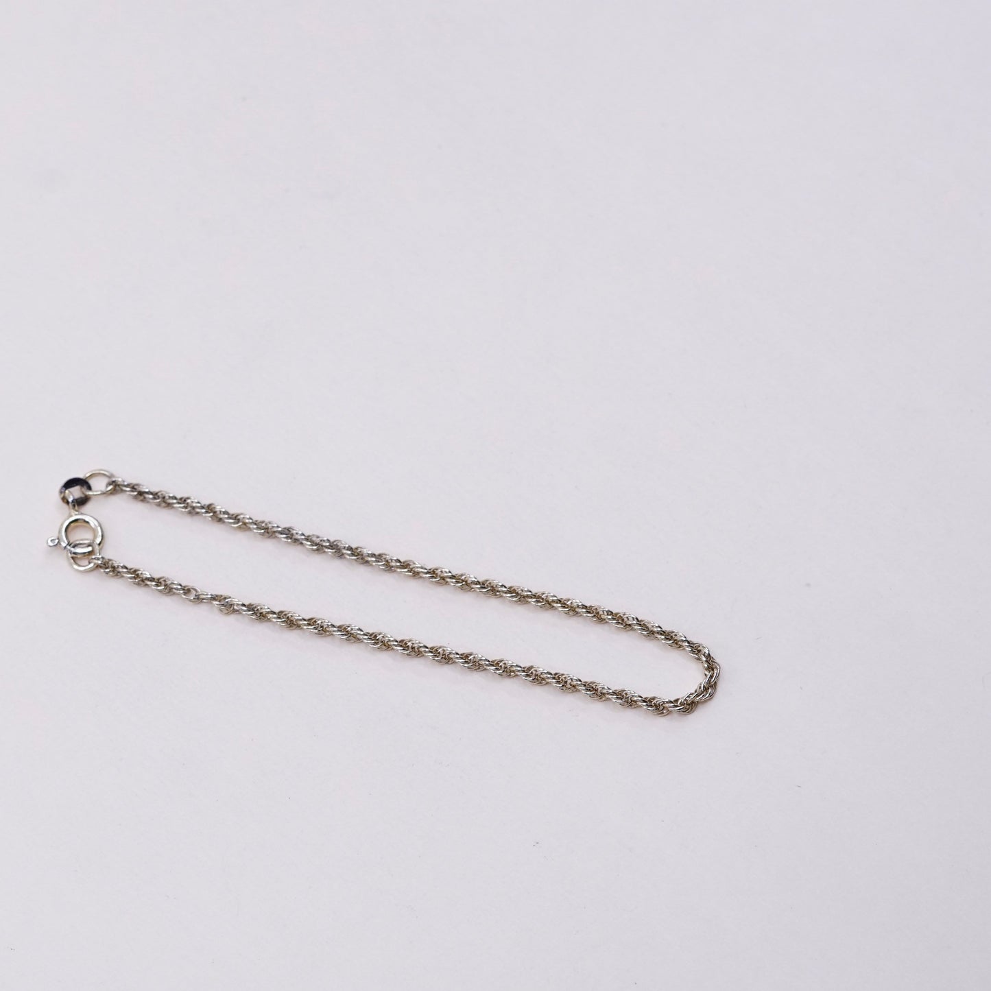 7.25”, Vintage vermeil gold over sterling 925 silver Canada rope chain bracelet