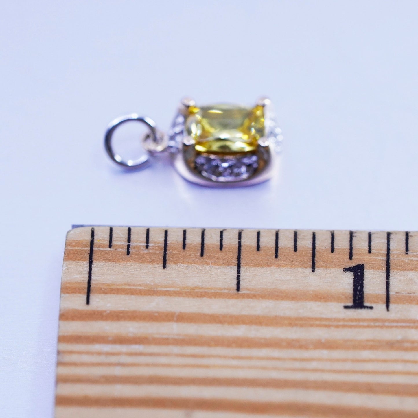 antique vermeil gold over sterling 925 silver handmade charm pendant citrine