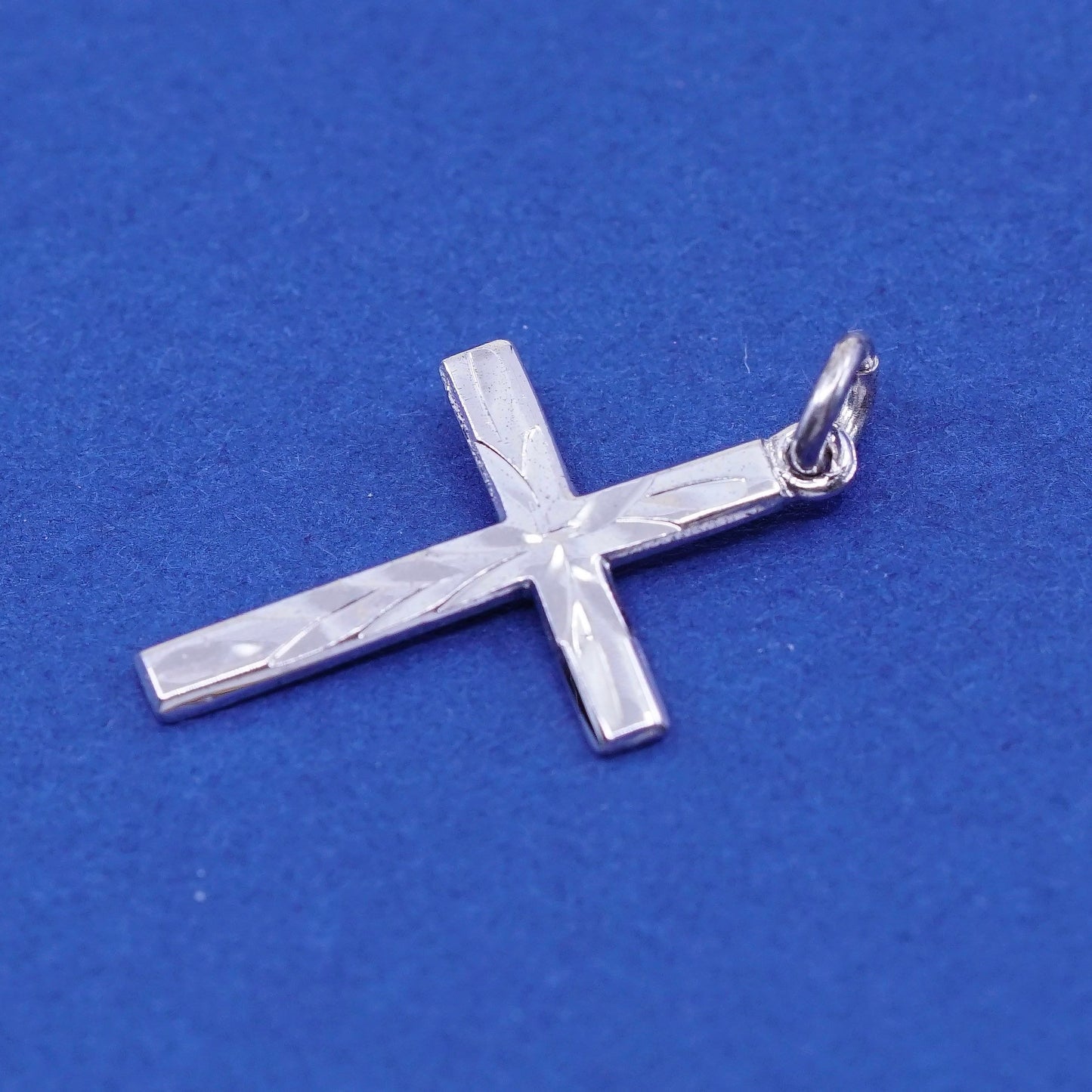 Vtg Sterling silver Handmade charm, 925 cross pendant, stamped sterling