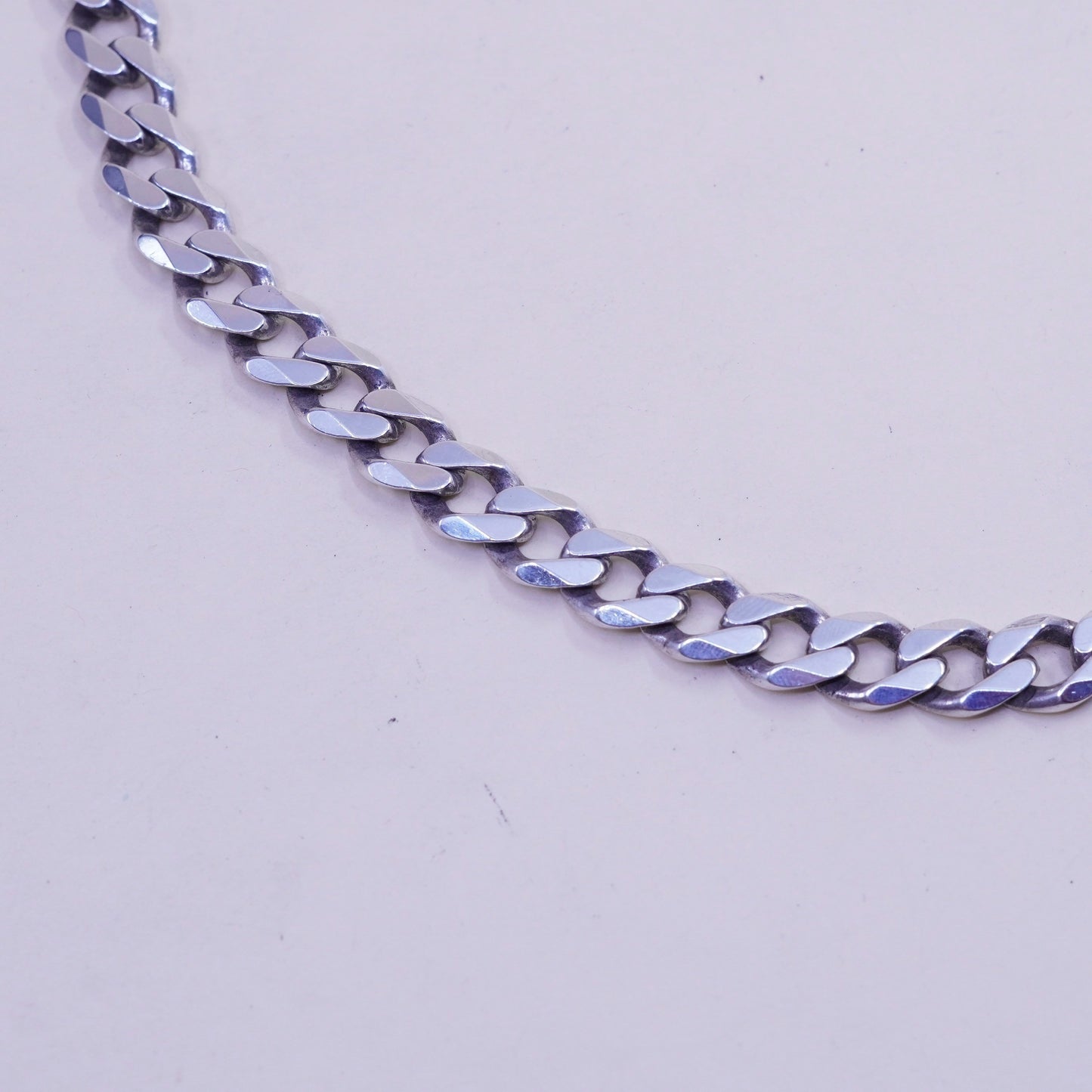 20” 10mm, vintage sterling silver necklace, men’s 925 curb rope chain