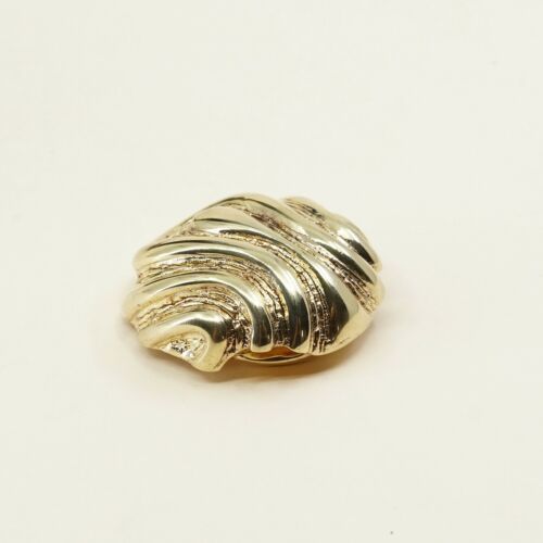 Vintage Italy gold over Sterling Silver Pendant, 925 Puffy Ribbed Pendant