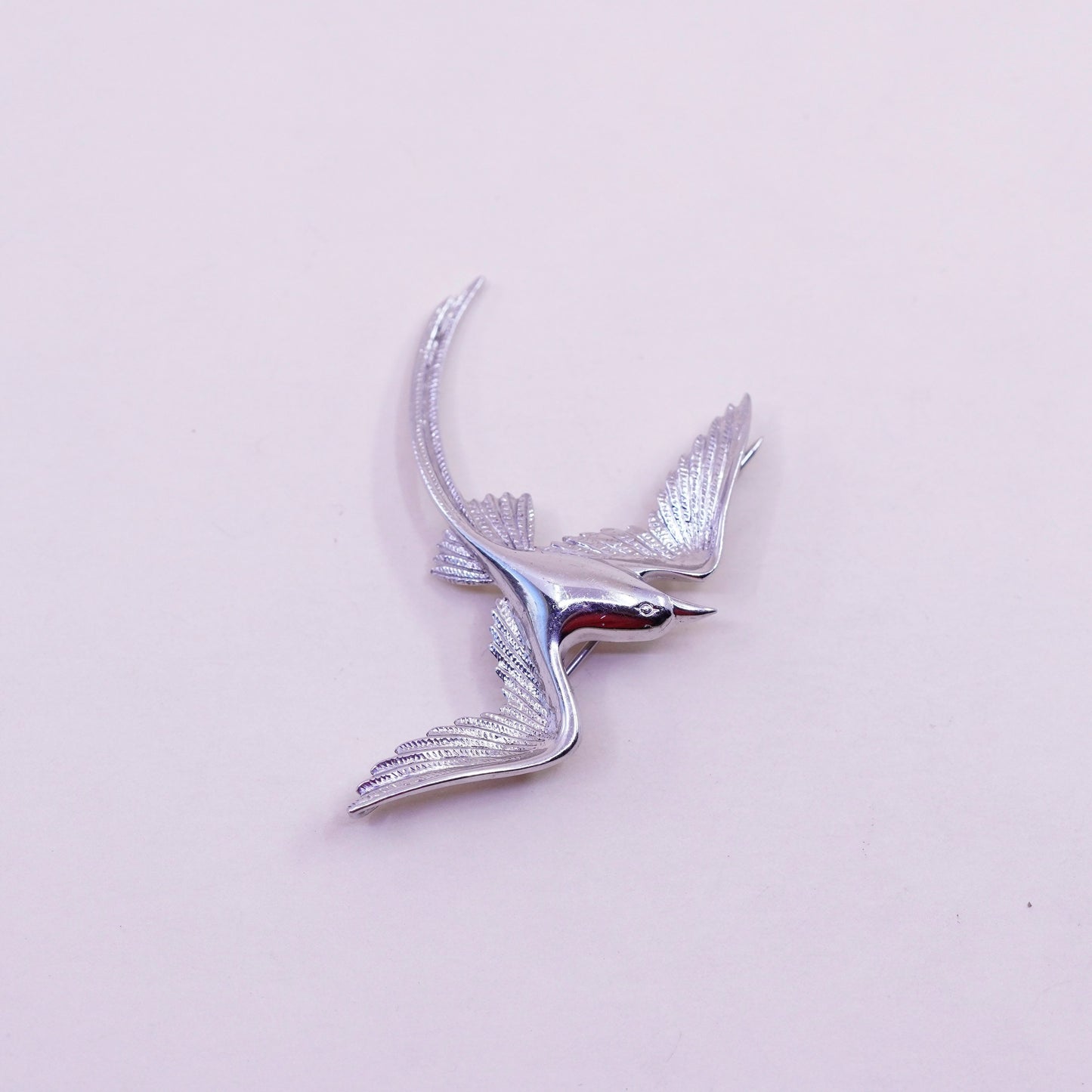 Vintage Mexico sterling silver handmade brooch, 925 bird pin