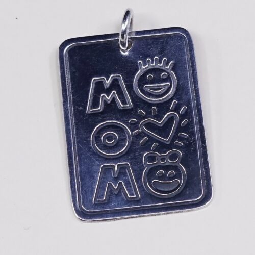 Veg Anni sterling silver handmade pendant, 925 Tag charm W/ Mom N Kids