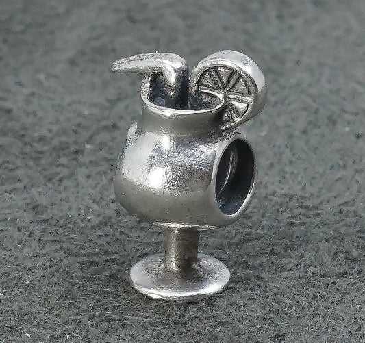 vtg Sterling silver handmade pendant, 925 cocktail bead charm