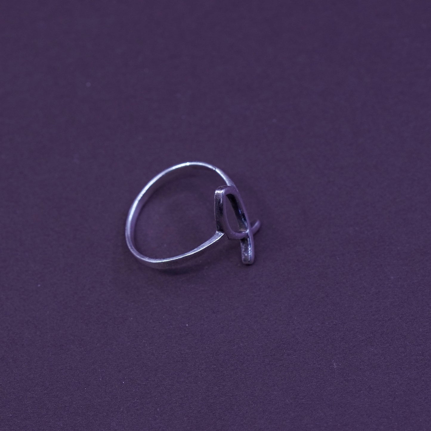 Size 8.5, Sterling silver handmade ring, modern ring, 925 fish symbol band