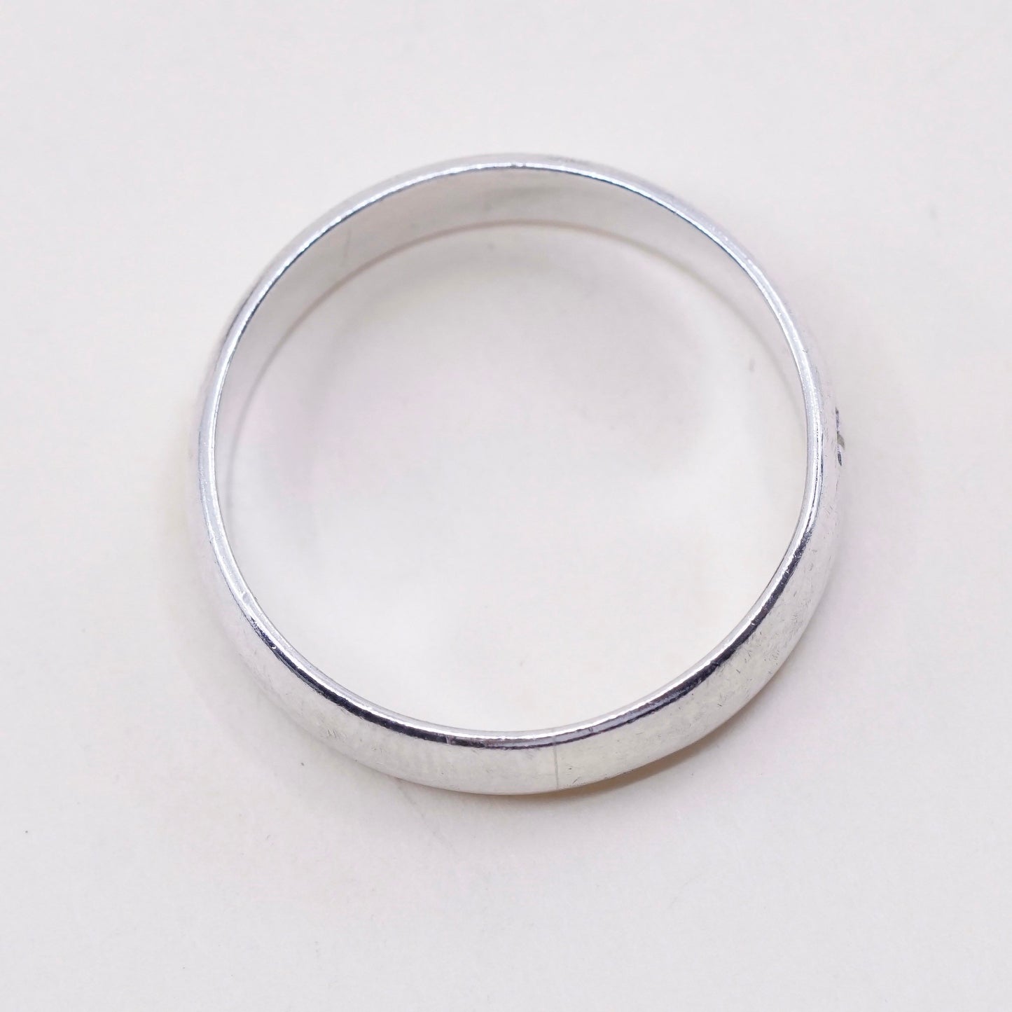 sz 9, vtg BCD sterling silver handmade ring, 925 prayer stackable band “truth”