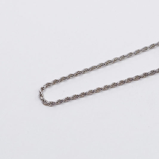 30” 2mm, vermeil gold over Sterling silver necklace, 925 diamond cut rope chain