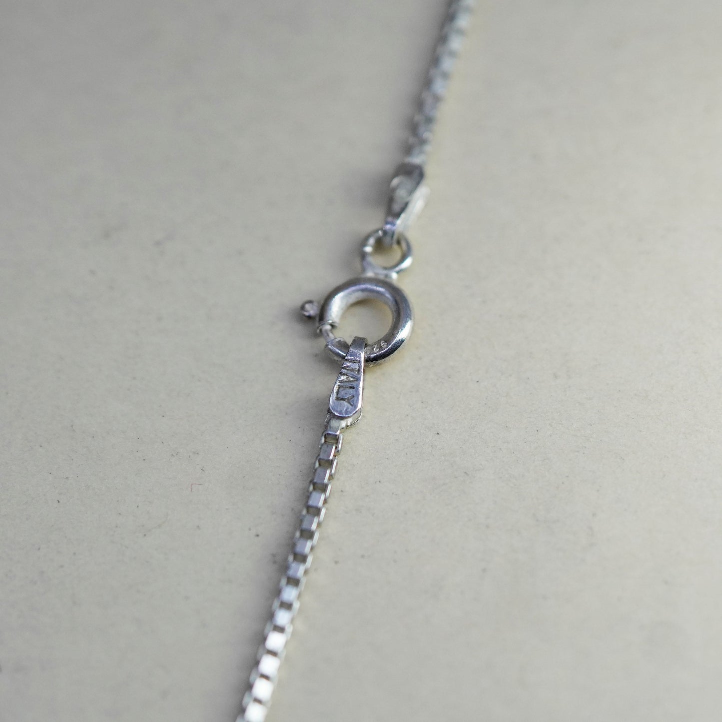 24”, 1mm, Vintage Italian sterling 925 silver box chain, necklace