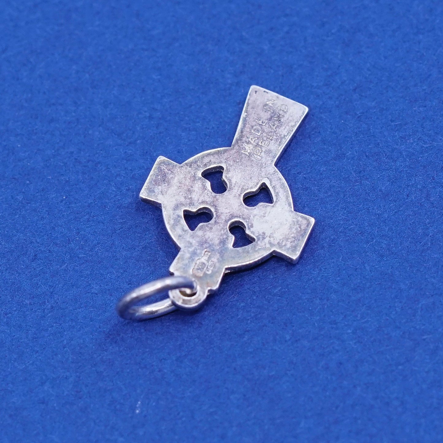 Vintage Ireland Sterling silver handmade pendant, solid 925 silver cross charm