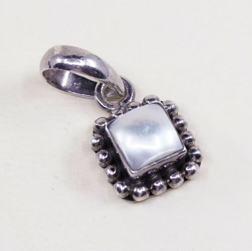 Silpada S1211 Sterling Silver Beaded Framed Pearl Pendant