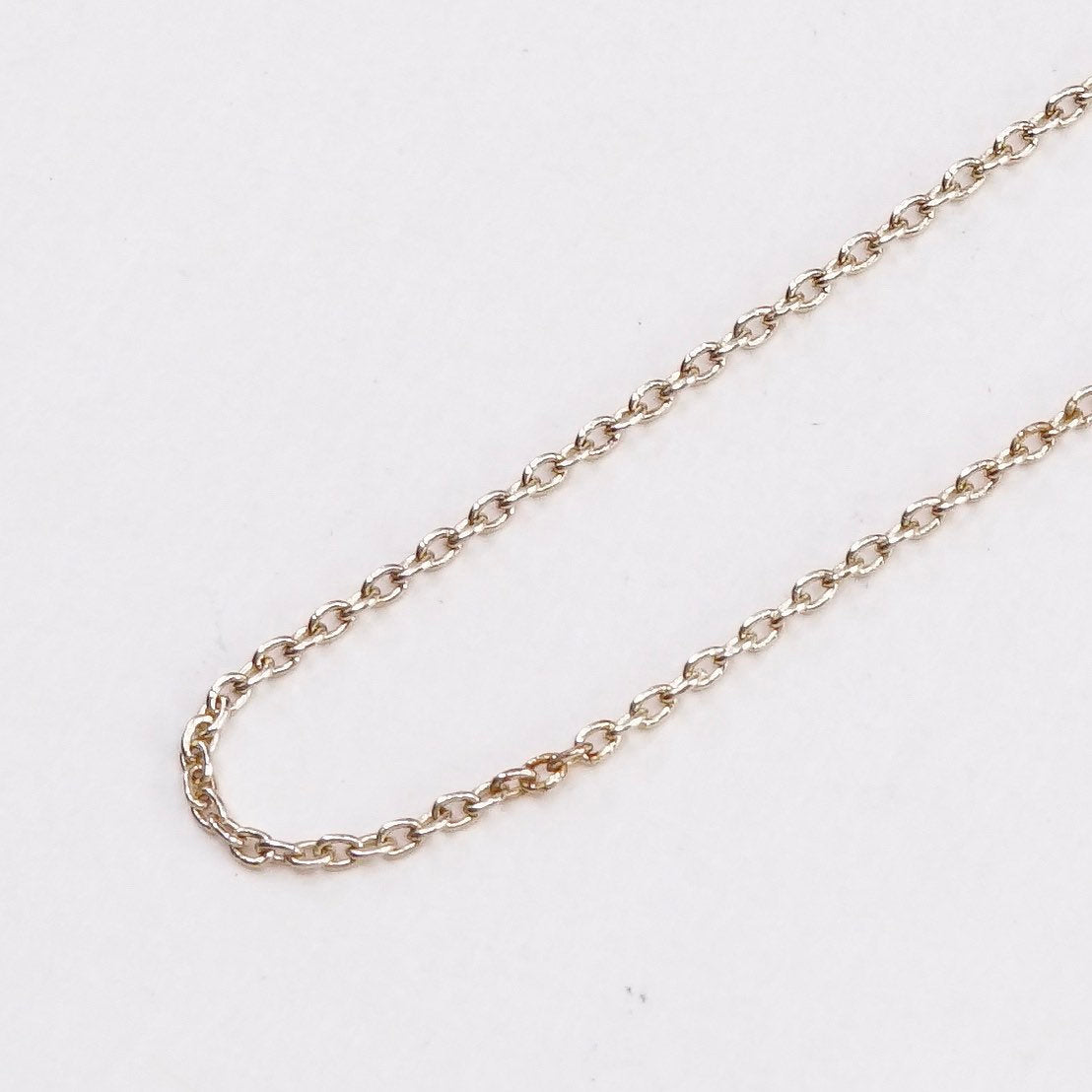 18”, 1mm, vintage vermeil gold over Sterling silver necklace, 925 circle chain