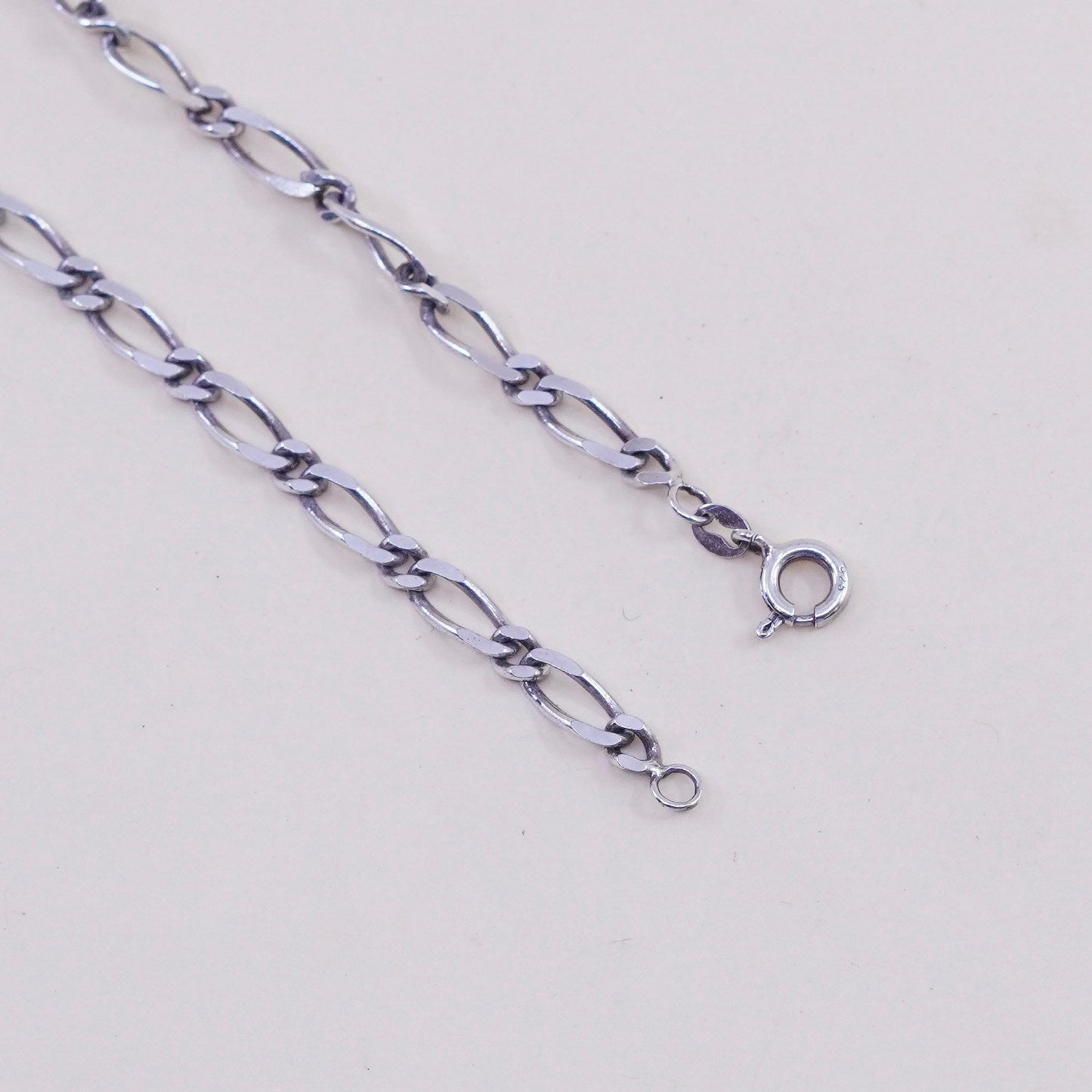 30”, 4mm, Vintage sterling silver figaro chain, 925 men’s necklace