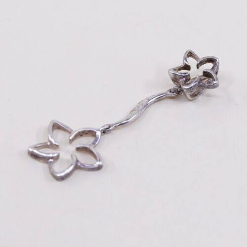 Vintage sterling silver handmade pendant, 925 silver flower, stamped 925