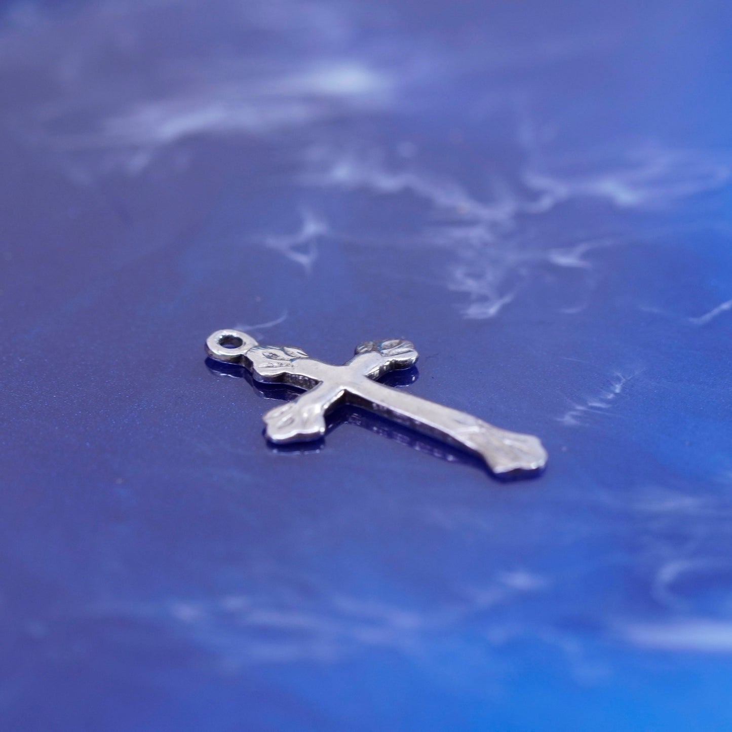 Vintage Sterling silver Handmade charm, 925 cross pendant