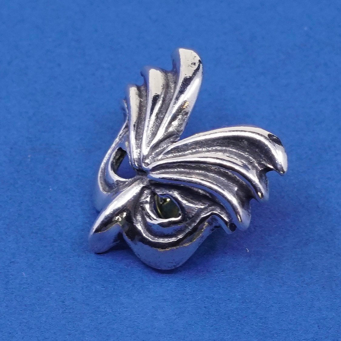 vtg Sterling silver handmade brooch, 925 masquerade mask