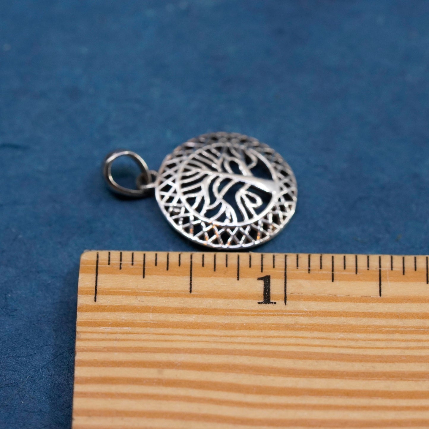 Irish Sterling silver handmade pendant, 925 filigree tree charm