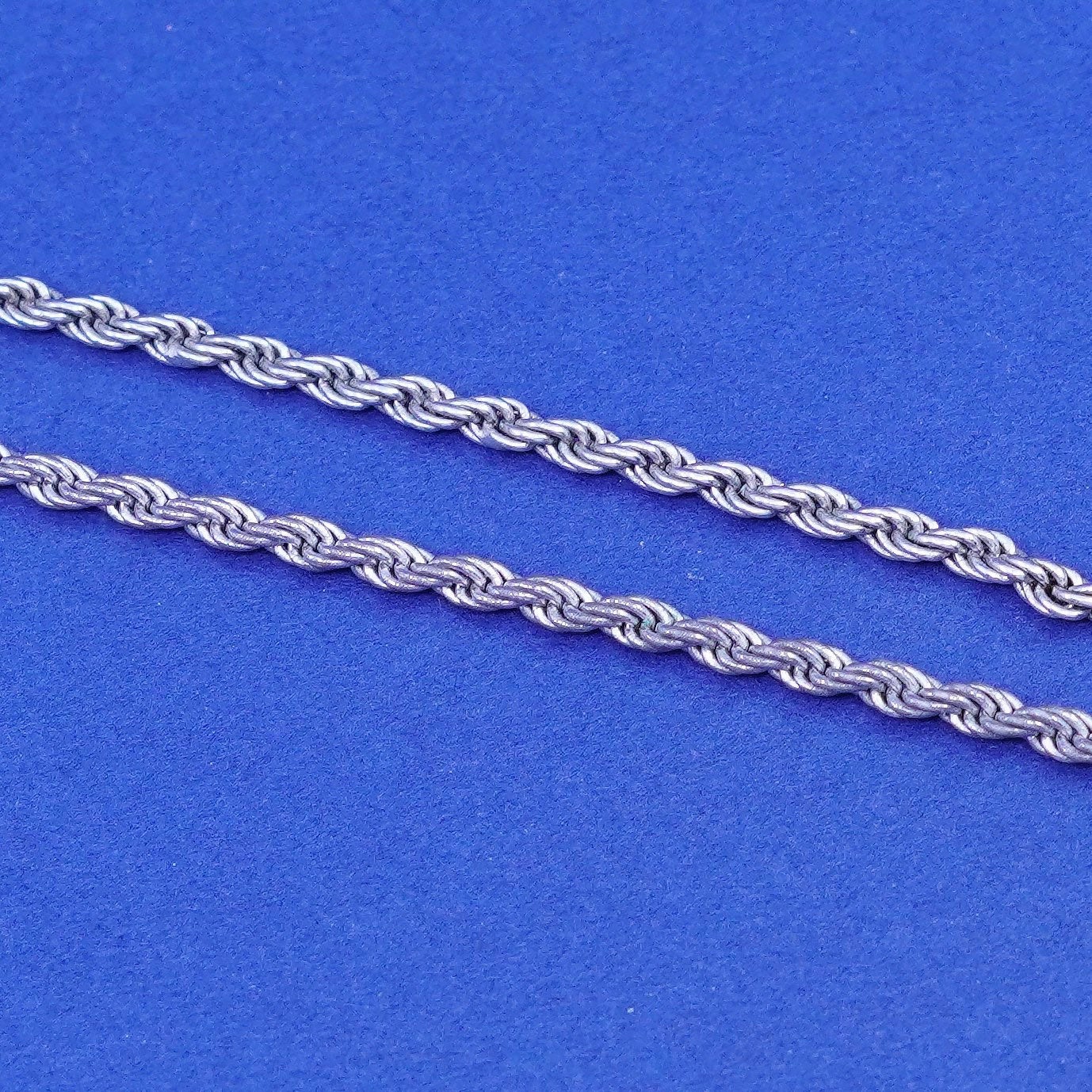 24”, 3mm, vintage Italy Milor Sterling silver handmade necklace, 925 rope chain