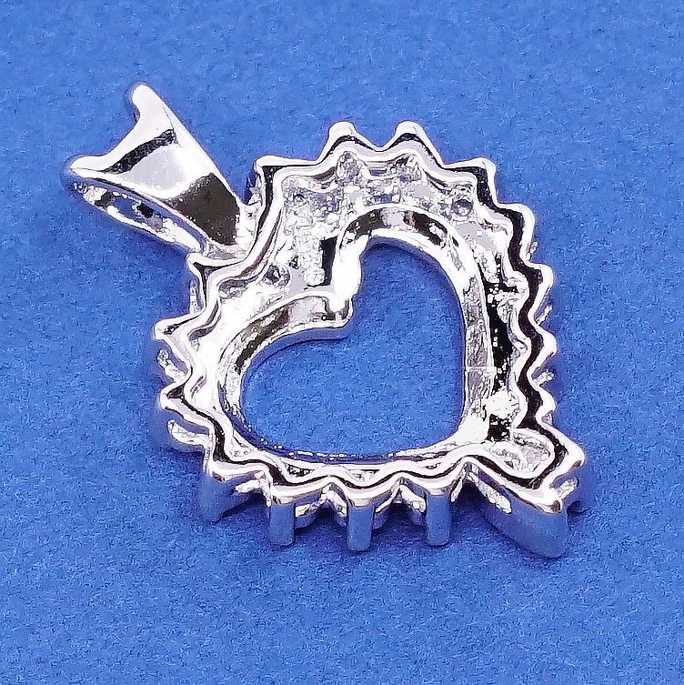 vtg Sterling silver handmade pendant solid 925 silver heart, stamped 925