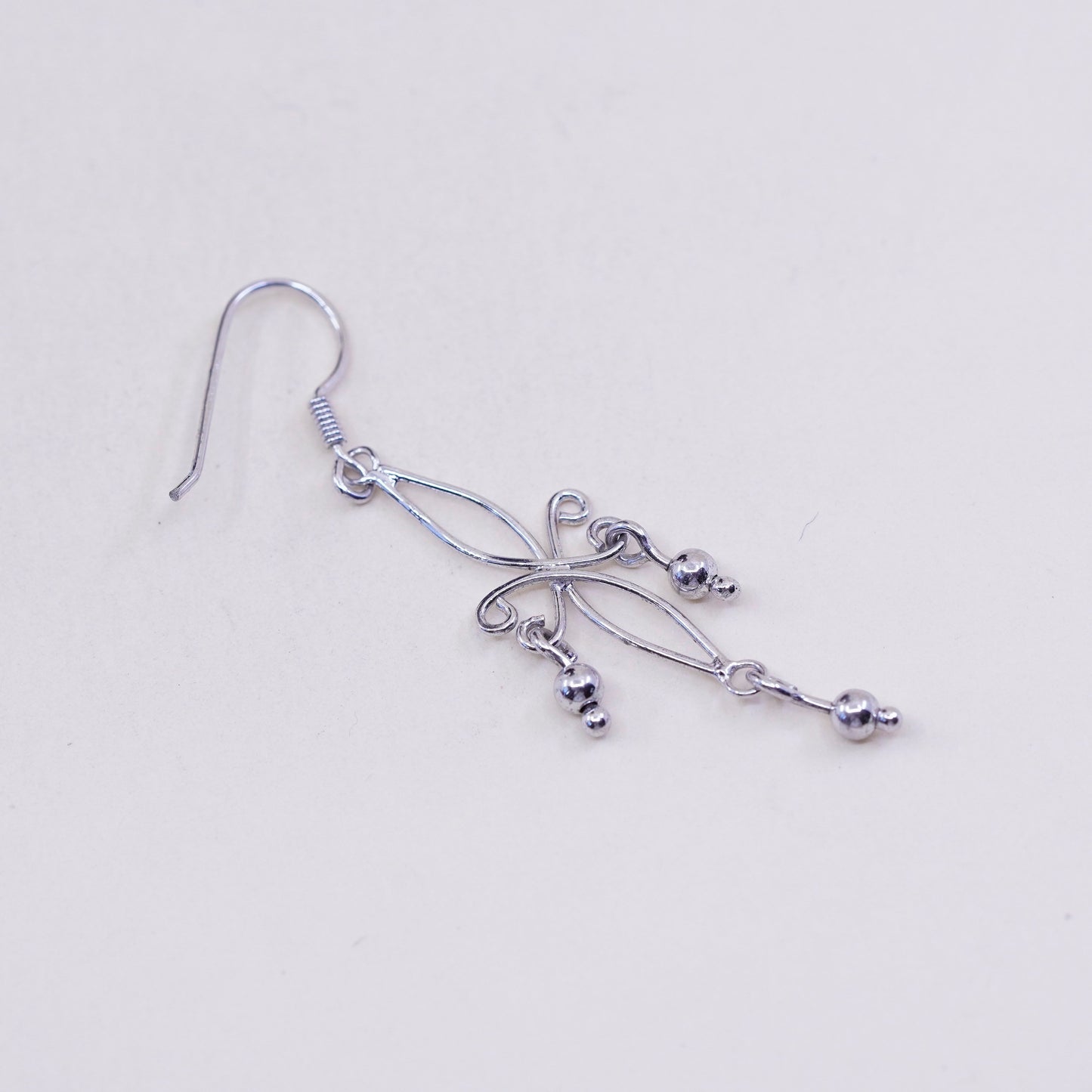 Vintage sterling silver handmade earrings, filigree 925 dangles