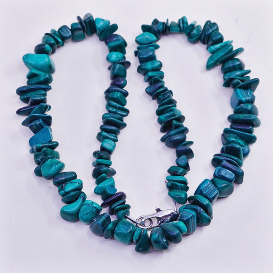 16”, Vintage malachite heishi handmade necklace