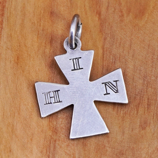 Vintage Sterling silver handmade pendant, 925 cross