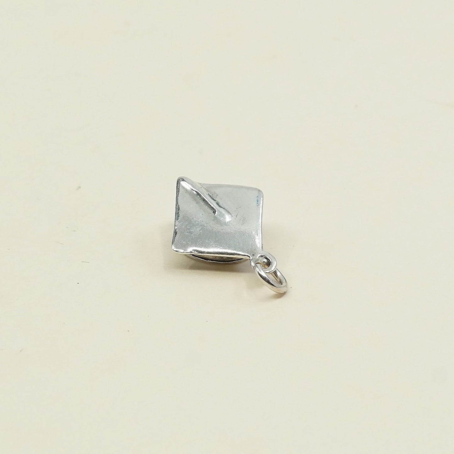 VTG sterling silver graduation pendant, 925 silver cap charm, stamped 925