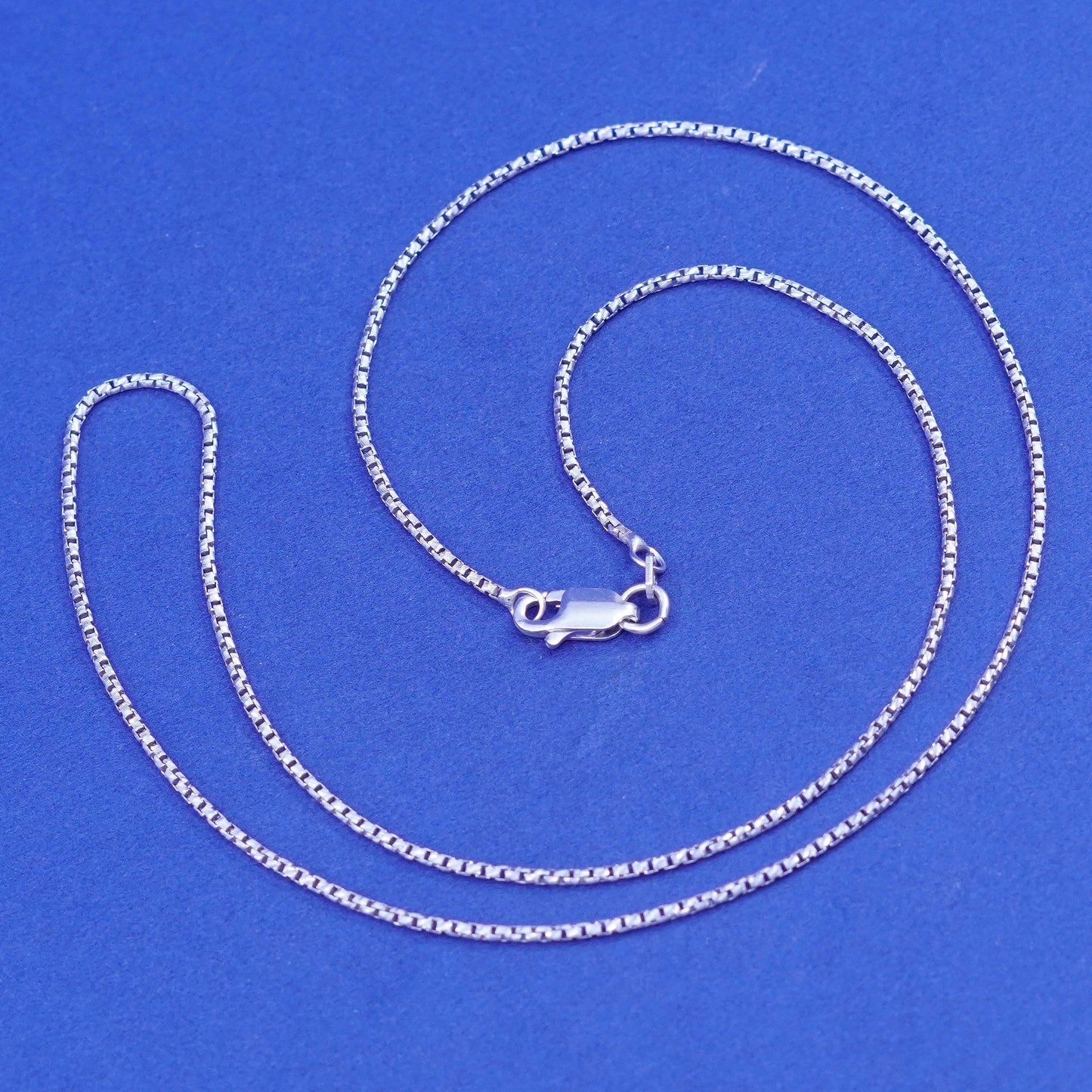 18”, 1mm, vintage Sterling silver necklace, 925 box chain