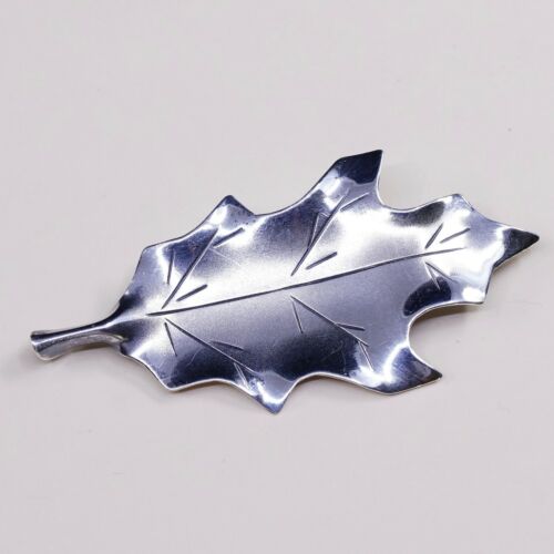 Vintage Sterling Silver Stuart NYE Maple Leaf Pin Brooch, Stamped Sterling