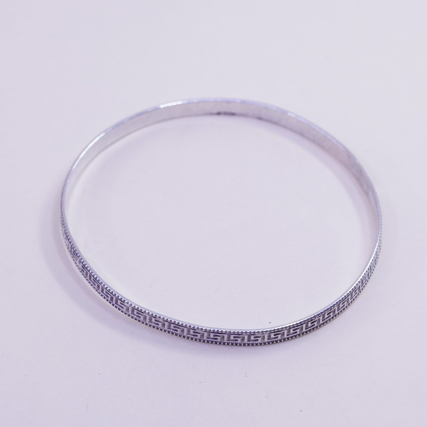8”, Guglielmo Cini sterling silver handmade 925 bracelet greek key bangle