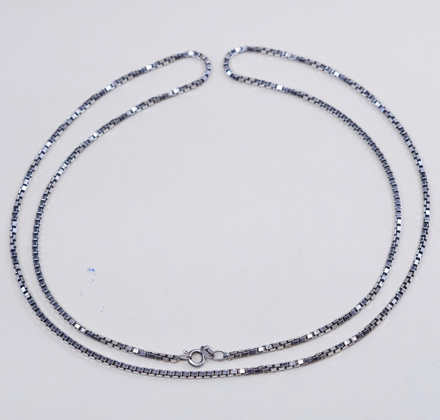 30”, 2mm, Vintage Italy sterling silver Italy 925 silver box chain, necklace