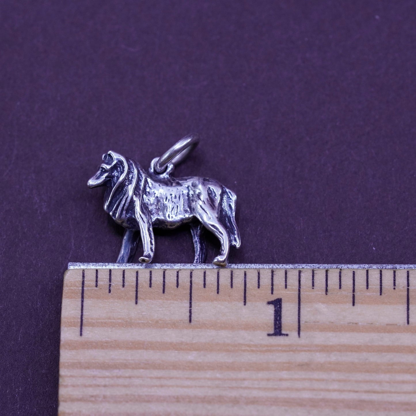 Vintage Sterling silver handmade charm, 925 dog Shepard pendant