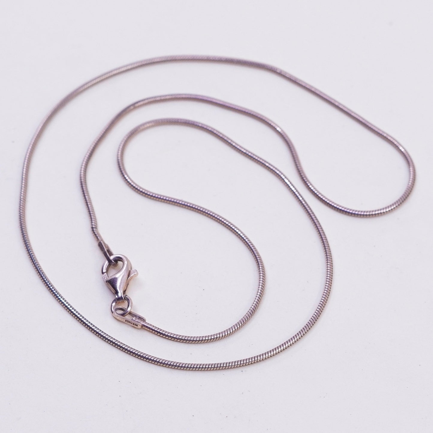 16”, rose gold over sterling silver square snake chain, Italy 925 necklace