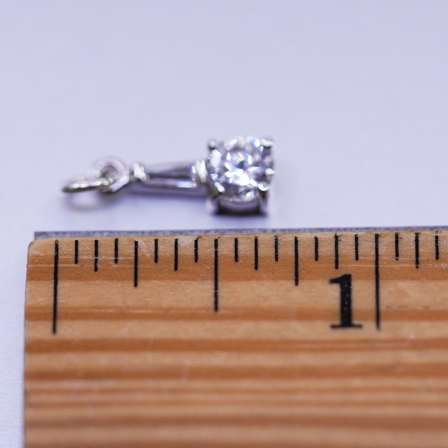 Vintage sterling 925 silver cz pendant charm