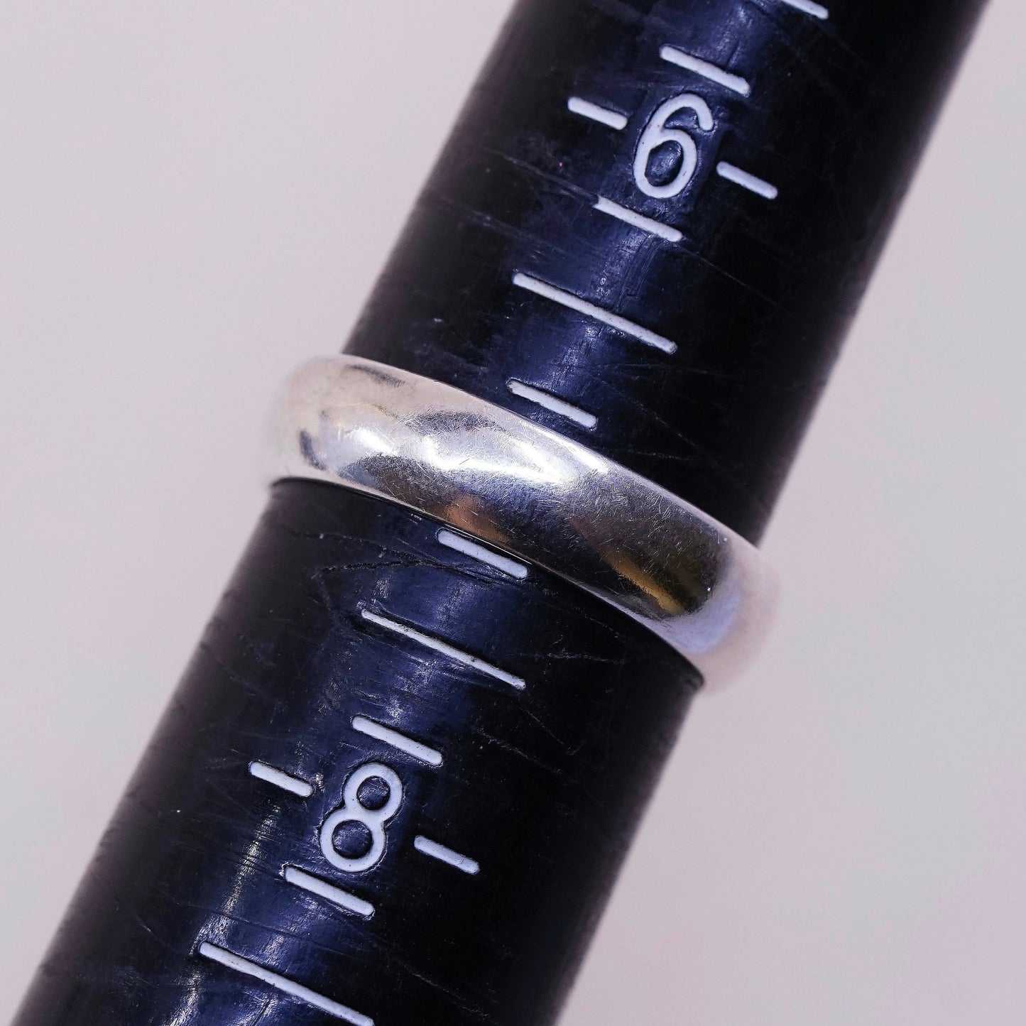 sz 7, vtg BSD sterling silver handmade ring, 925 prayer band, engraved “purity”