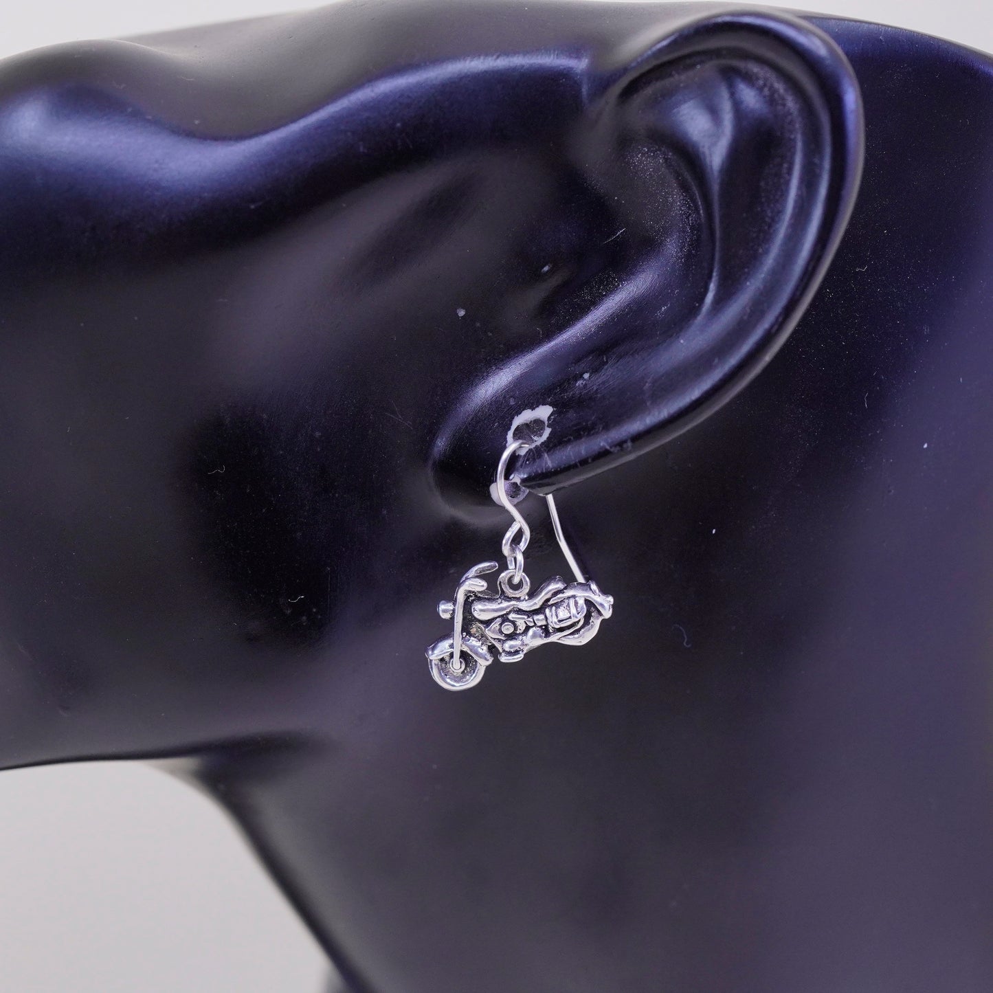 shube Sterling silver handmade earrings, 925 motorcycles bike Bicycle dangles