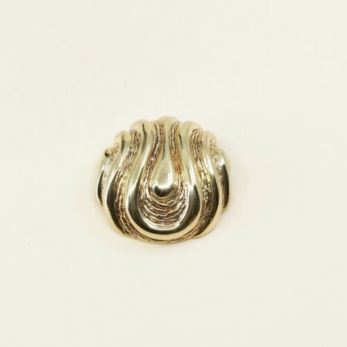 Vintage Italy gold over Sterling Silver Pendant, 925 Puffy Ribbed Pendant