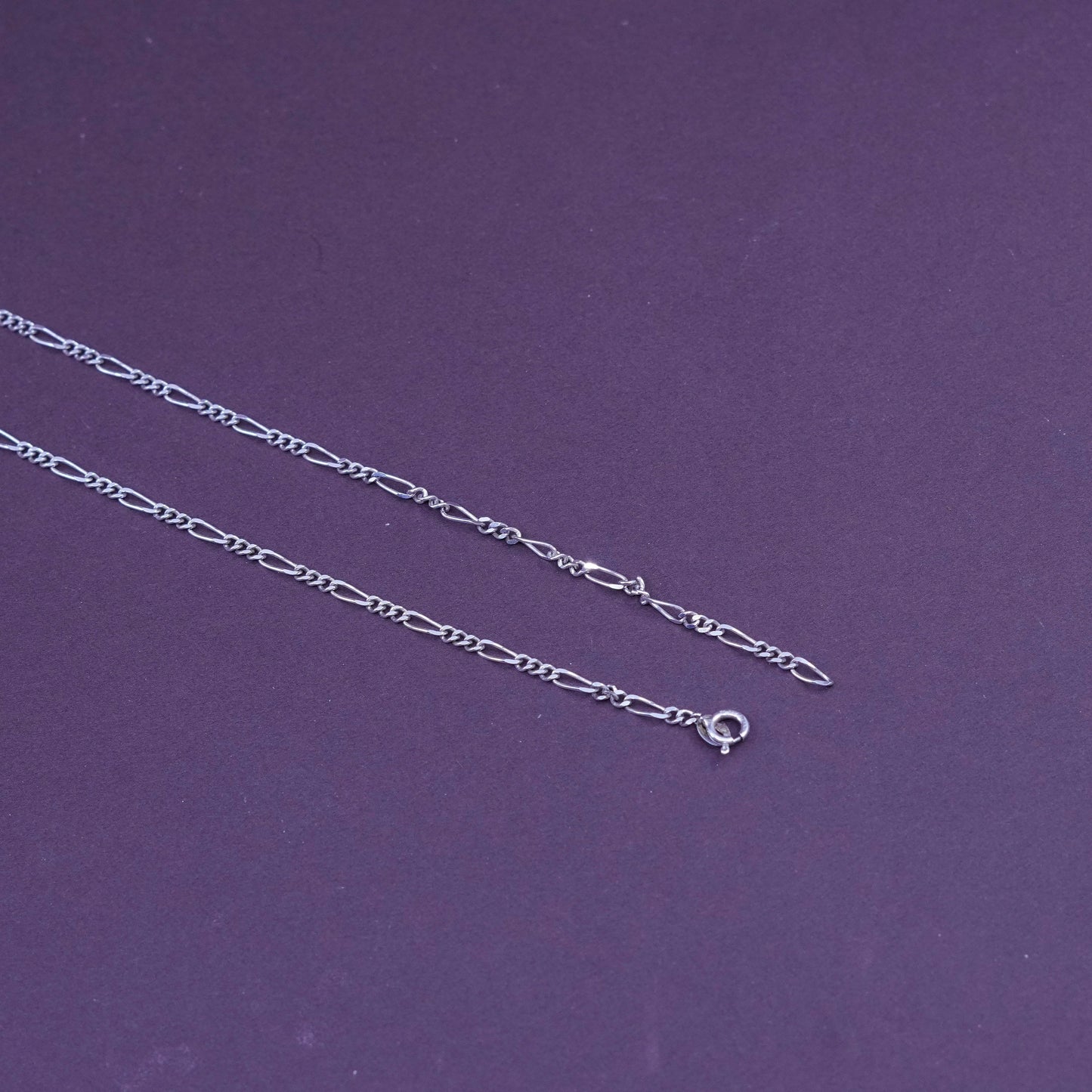 24”, 3mm, vintage Sterling silver figaro chain, 925 necklace