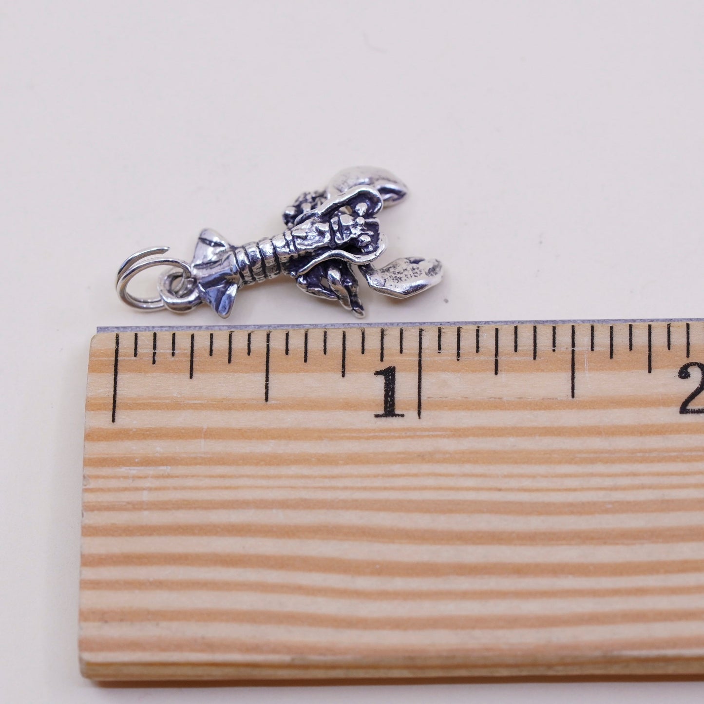 Vintage Sterling 925 silver handmade lobster charm pendant with movable claws