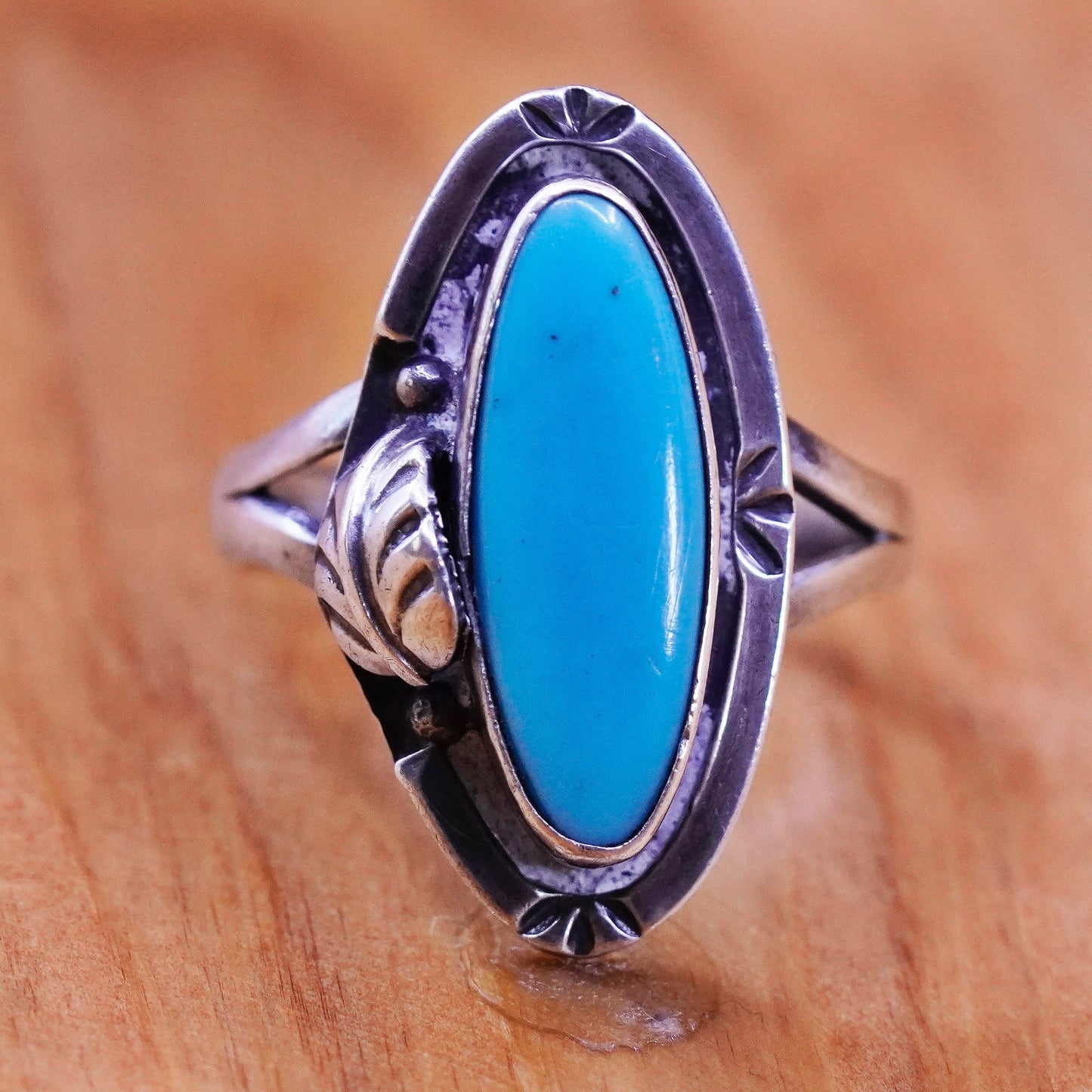 Size 9, vtg Sterling silver handmade ring, jewelry, southwestern 925 turquoise
