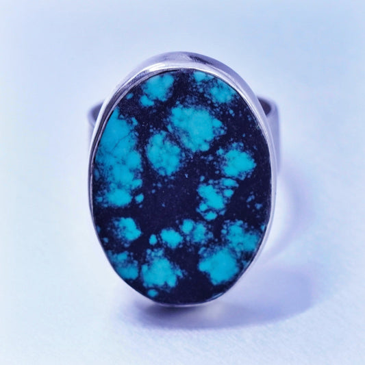 Size 6.25, Native American Sterling 925 silver ring kingman spiderweb turquoise