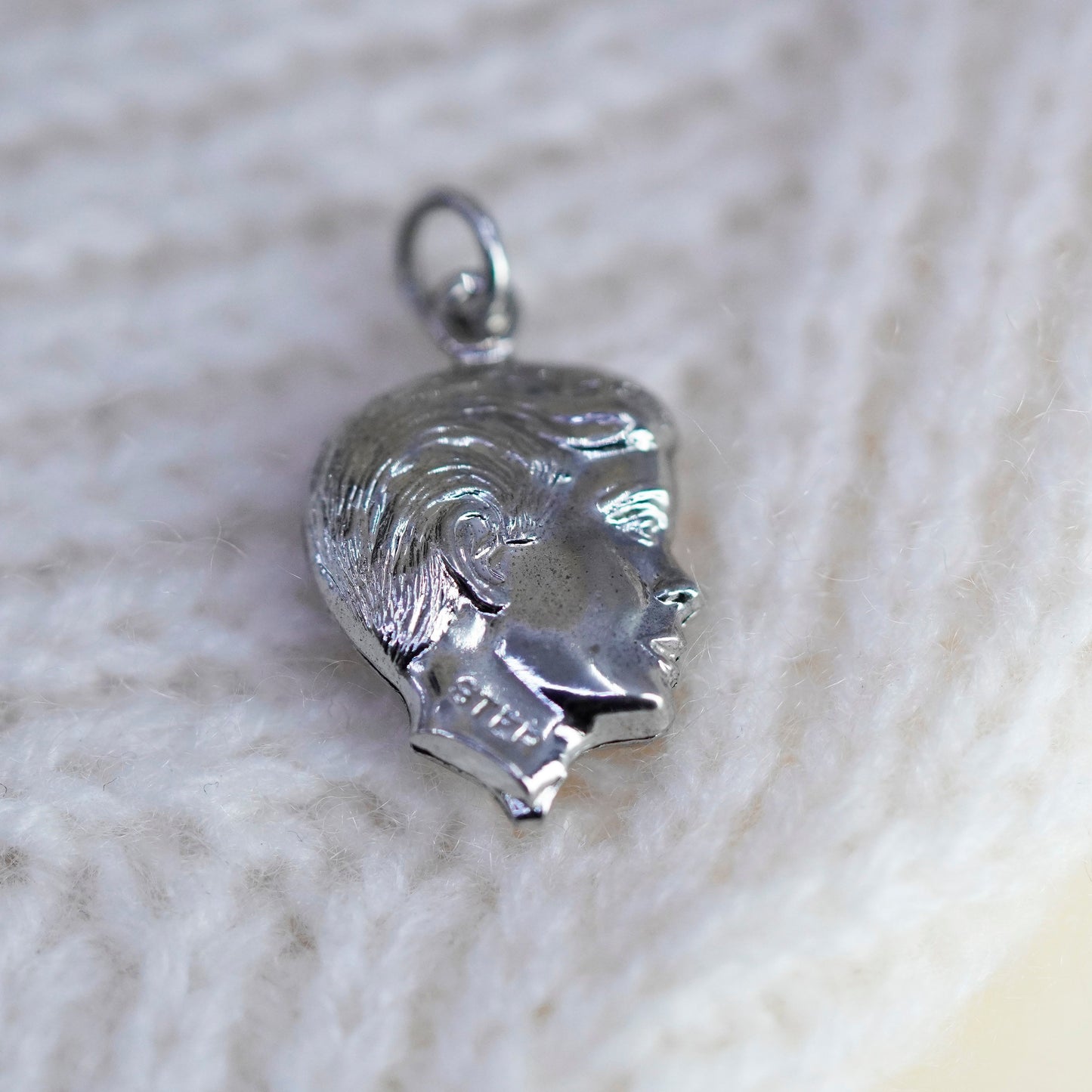 Vintage sterling silver 925 handmade boy charm pendant