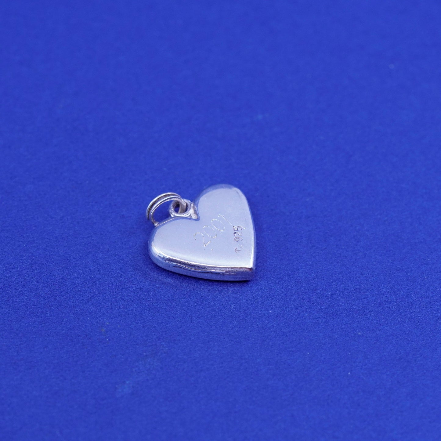 Judith Jack sterling silver pendant, 925 heart charm engraved Valentine’s Day