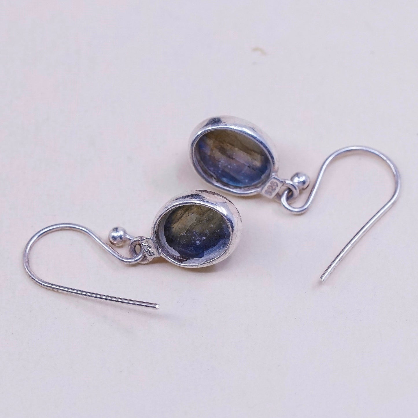 Vintage Sterling 925 silver handmade earrings with labradorite drops