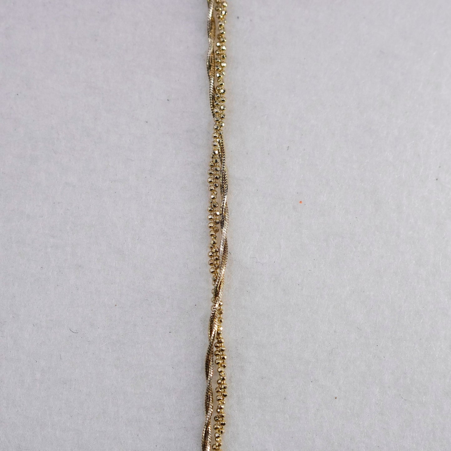 18”, vintage vermeil gold over Sterling 925 silver bead snake chain necklace