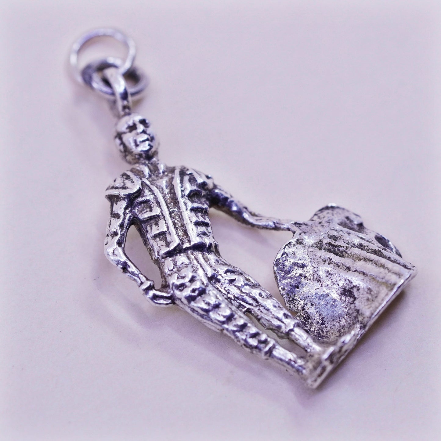 Vintage Sterling 925 silver handmade matador pendant charm