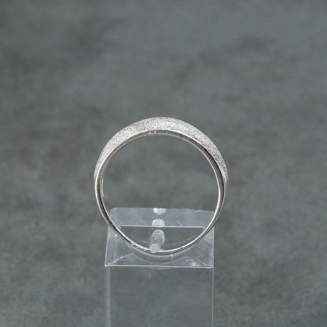 sz 9.25, vtg Sterling silver handmade ring, Mexican 925 band w/ Matt surface