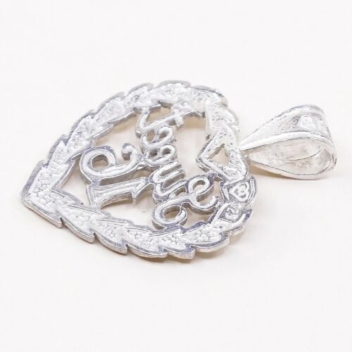 Veg sterling silver handmade pendant, Filigree 925 heart charm W/ Sweet 16