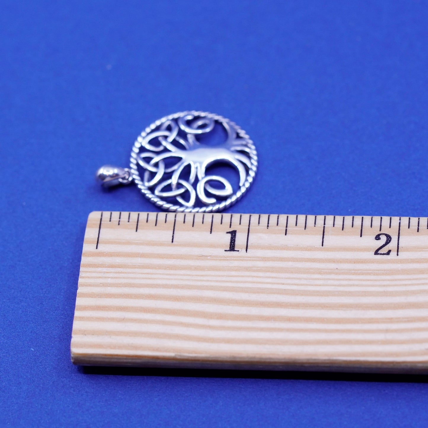 Irish Sterling silver handmade pendant, 925 Celtic knot tree charm