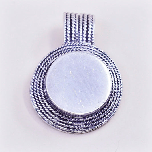 Vintage sterling 925 silver handmade blank Circle pendant